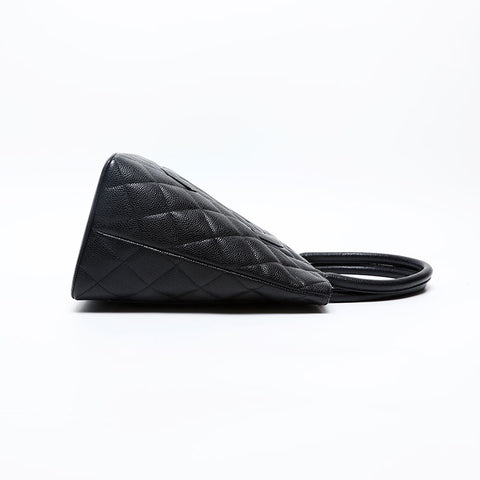 CHANEL 10th Series 2005-2006 Medallion Caviar Skin Replica Tote Tote Bag black WS20204