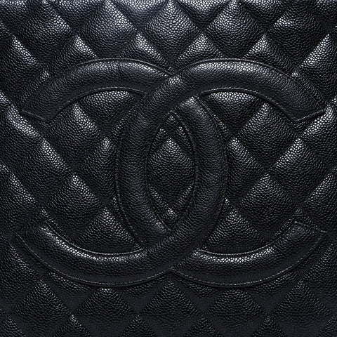 CHANEL 10th Series 2005-2006 Medallion Caviar Skin Replica Tote Tote Bag black WS20204