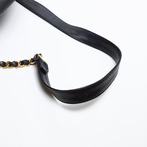 CHANEL No. 2 1991-1994 Caviar Skin COCO Mark Backpack Â· Daypack black WS20209