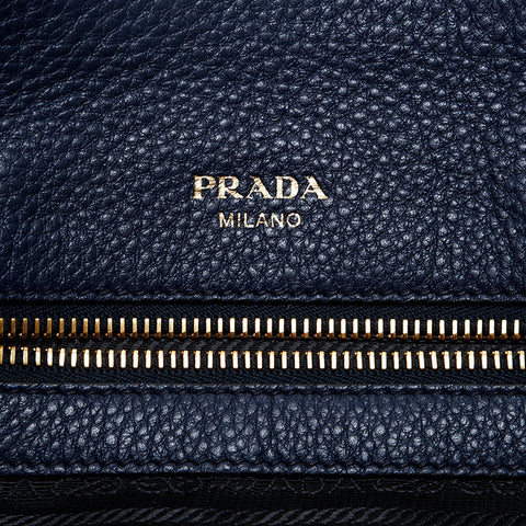 PRADA leather Handbag Navy WS20210