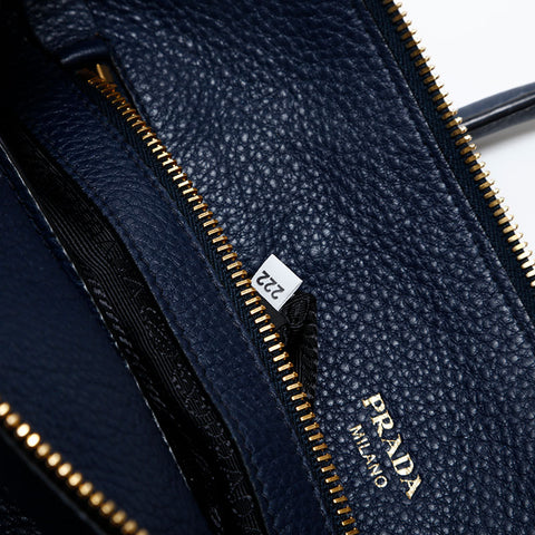 PRADA leather Handbag Navy WS20210