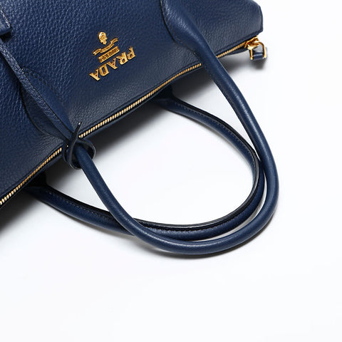 PRADA leather Handbag Navy WS20210