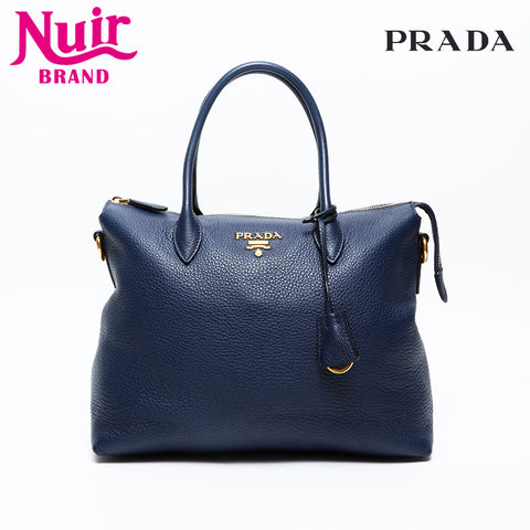 PRADA leather Handbag Navy WS20210