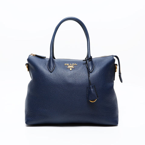 PRADA leather Handbag Navy WS20210