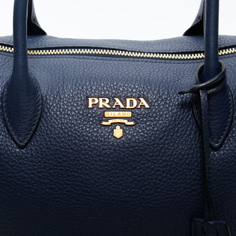 PRADA leather Handbag Navy WS20210