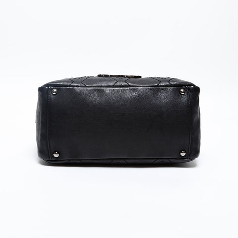 CHANEL No. 11 Wild Stitch Leather 2006-2008 Shoulder Bag black WS20212