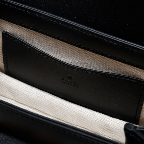 GUCCI Leather Body Bag Bamboo Waist bag black WS20213