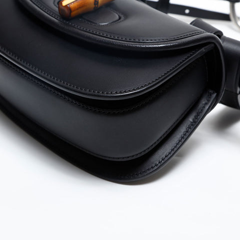 GUCCI Leather Body Bag Bamboo Waist bag black WS20213