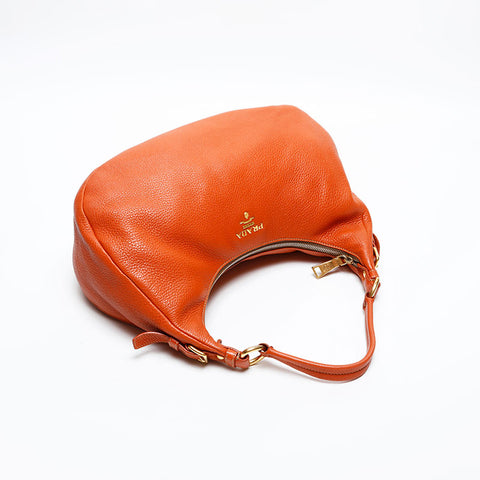 PRADA leather Shoulder Bag Orange WS20214