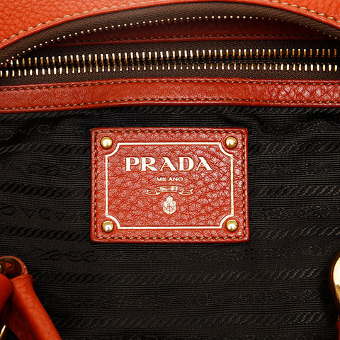PRADA leather Shoulder Bag Orange WS20214