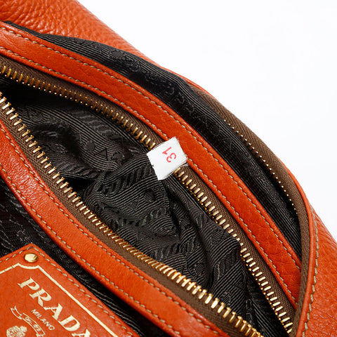 PRADA leather Shoulder Bag Orange WS20214