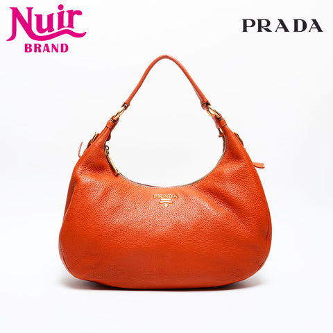 PRADA leather Shoulder Bag Orange WS20214