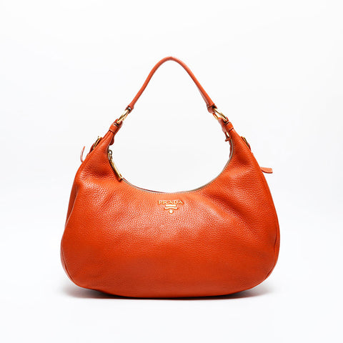 PRADA leather Shoulder Bag Orange WS20214