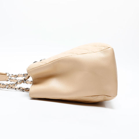 CHANEL No. 17 Caviar Skin GST 2012-2013 COCO Mark Tote Bag Shoulder Bag beige WS20215