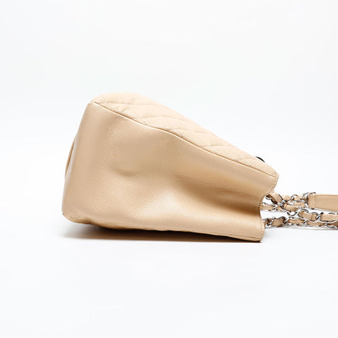 CHANEL No. 17 Caviar Skin GST 2012-2013 COCO Mark Tote Bag Shoulder Bag beige WS20215