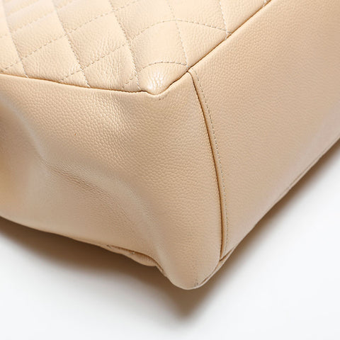 CHANEL No. 17 Caviar Skin GST 2012-2013 COCO Mark Tote Bag Shoulder Bag beige WS20215