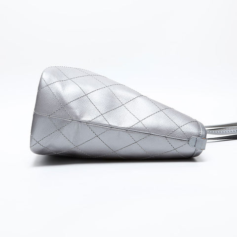 CHANEL 20 series 2014-2015 On the Road Caviar Skin Wild Stitch Shoulder Bag Silver WS20216