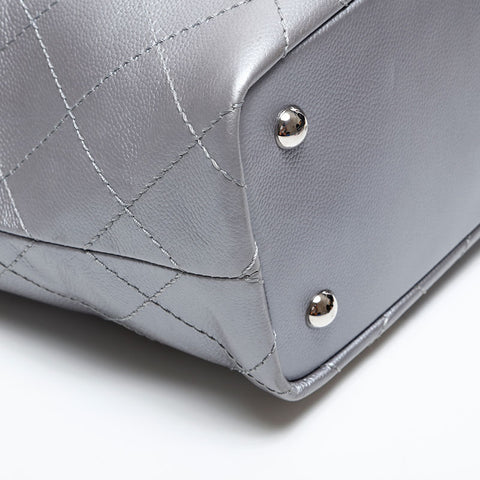CHANEL 20 series 2014-2015 On the Road Caviar Skin Wild Stitch Shoulder Bag Silver WS20216