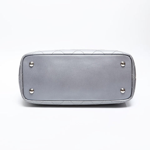 CHANEL 20 series 2014-2015 On the Road Caviar Skin Wild Stitch Shoulder Bag Silver WS20216