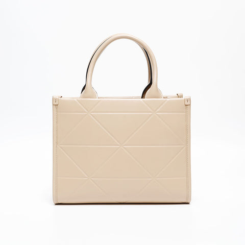 PRADA Symbol Topstitch Handbag beige WS20218