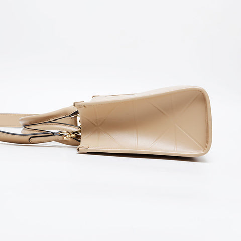 PRADA Symbol Topstitch Handbag beige WS20218