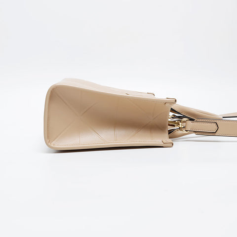 PRADA Symbol Topstitch Handbag beige WS20218