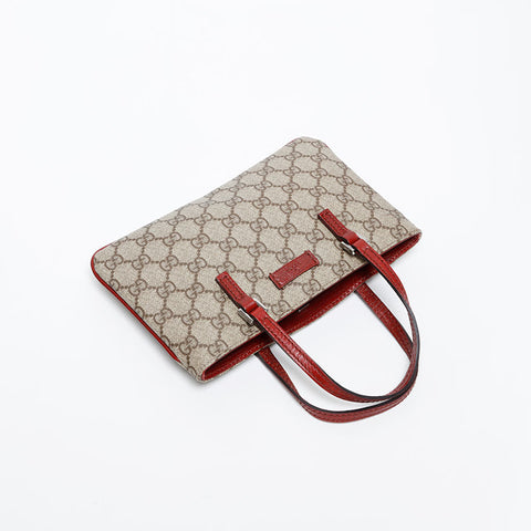 GUCCI GG Supreme Mini Red Handbag beige WS20227