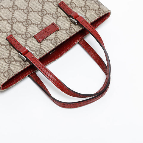 GUCCI GG Supreme Mini Red Handbag beige WS20227