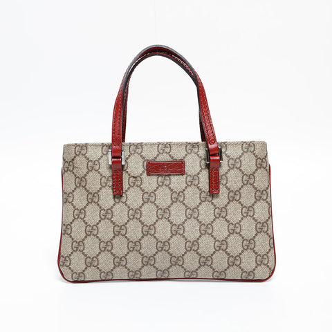 GUCCI GG Supreme Mini Red Handbag beige WS20227