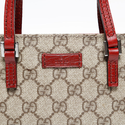 GUCCI GG Supreme Mini Red Handbag beige WS20227