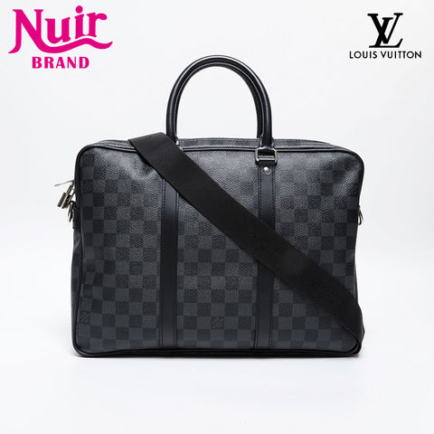 LOUIS VUITTON Damier Graphite PDJ Porte Document Jour Handbag black WS20230