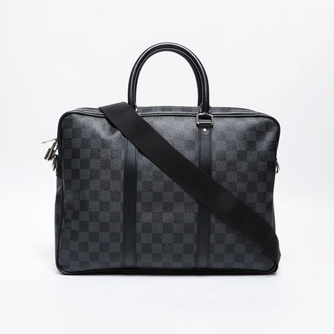 LOUIS VUITTON Damier Graphite PDJ Porte Document Jour Handbag black WS20230