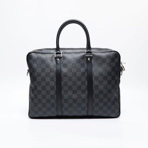 LOUIS VUITTON Damier Graphite PDJ Porte Document Jour Handbag black WS20230
