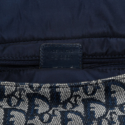 Christian Dior Trotter Canvas Malice Pearl Shoulder Bag Navy WS20233