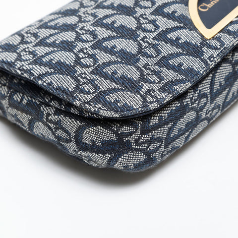 Christian Dior Trotter Canvas Malice Pearl Shoulder Bag Navy WS20233