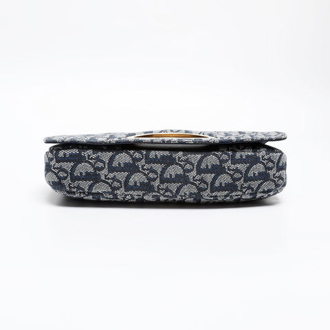 Christian Dior Trotter Canvas Malice Pearl Shoulder Bag Navy WS20233