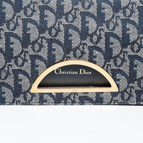 Christian Dior Trotter Canvas Malice Pearl Shoulder Bag Navy WS20233