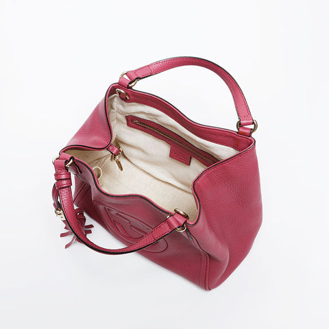 GUCCI 2way Leather Soho Shoulder Bag pink WS20234