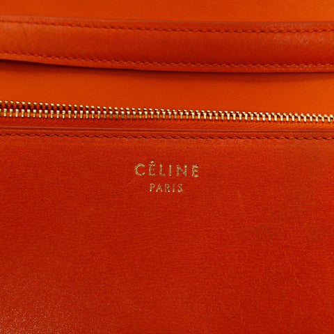 CELINE Leather Classic Box Shoulder Bag Orange WS20235