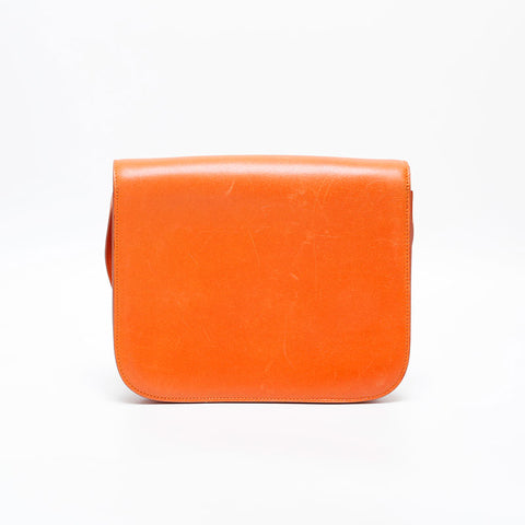 CELINE Leather Classic Box Shoulder Bag Orange WS20235