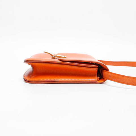 CELINE Leather Classic Box Shoulder Bag Orange WS20235