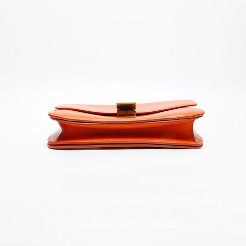 CELINE Leather Classic Box Shoulder Bag Orange WS20235
