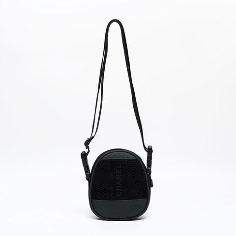 CHANEL No.8 2003-2004 COCO Mark Sports Line Shoulder Bag black WS20238