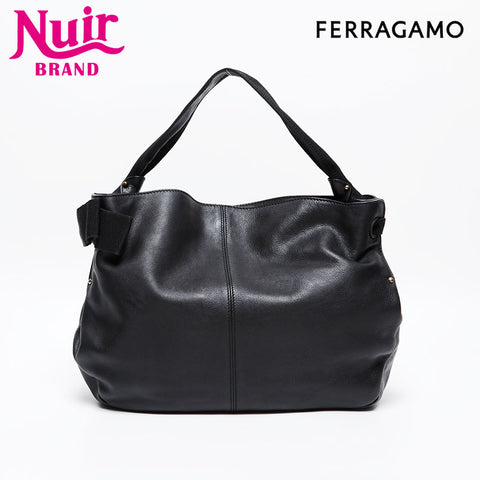 Salvatore Ferragamo Vara Ribbon Leather Shoulder Bag black WS20239