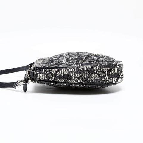 クリスチャンディオール Christian Dior トロッター サドルバッグ ミニ ポーチ ショルダーバッグ ネイビー WS20240