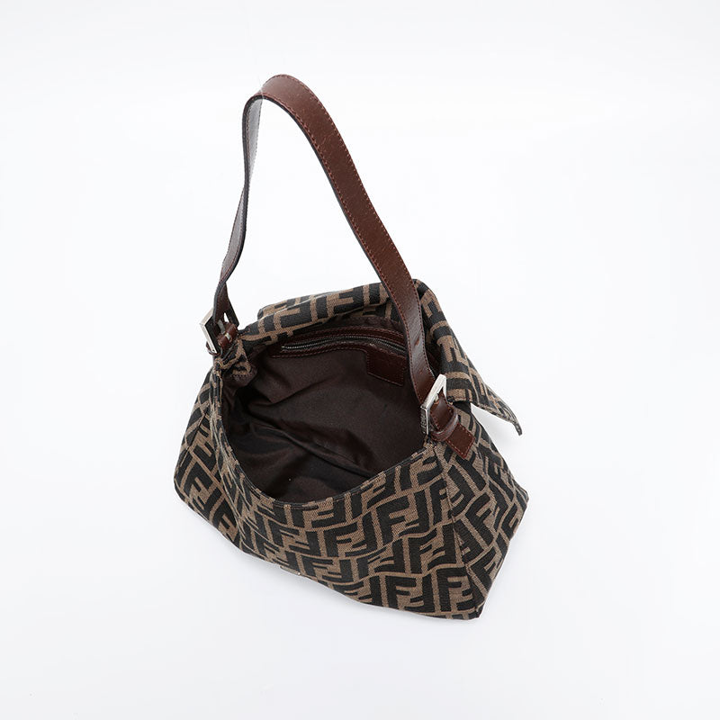 フェンディ FENDI ズッカ マンマバケット ショルダーバッグ ブラウン