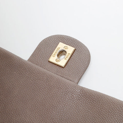 極美品 シャネル CHANEL キャビアスキン レザー ワイルドステッチ 15番台 2011-2012 ショルダーバッグ  グレー WS20242