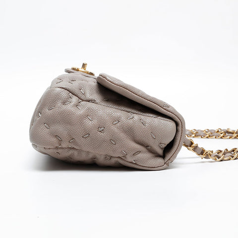 CHANEL Caviar Skin Leather Wild Stitch 15 Series 2011-2012 Shoulder Bag gray WS20242