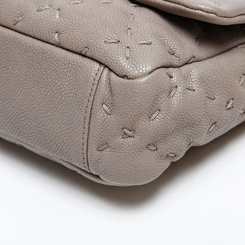 CHANEL Caviar Skin Leather Wild Stitch 15 Series 2011-2012 Shoulder Bag gray WS20242