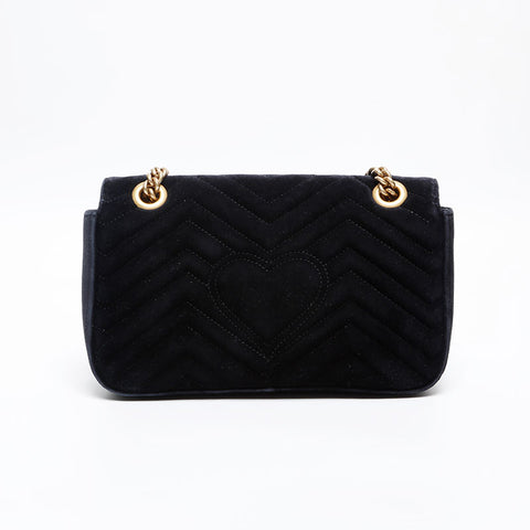 GUCCI GG Marmont Velour Chain Shoulder Bag black WS20243